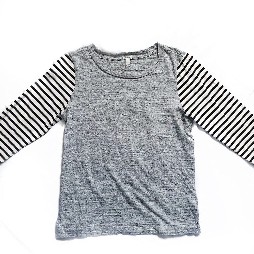 J.Crew Raglan Style Striped Sleeves T-Shirt
